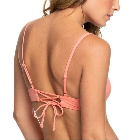 Roxy Beach Classics Athletic Triangle Bikini Top Peach - Picture 3 of 14